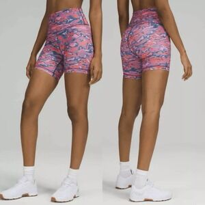 Lululemon Wunder Train High-Rise Short 6" Chroma Clash Multi Pink Women's Size 2